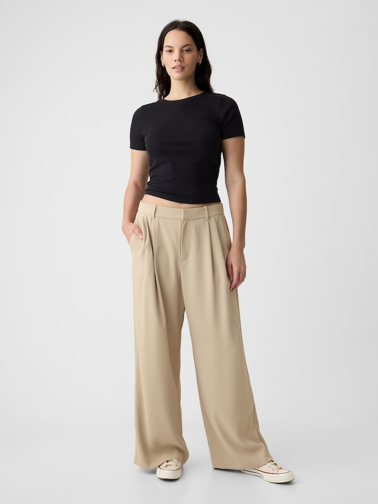 Gap Beige 365 High Waisted Pleated Trousers - Image 5 of 5 Gap Beige 365 High Waisted Pleated Trousers - Image 5 of 5