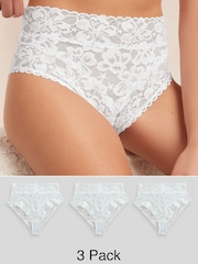 Blanco - Pack de 3 braguitas de encaje floral - Imagen 1 de 8