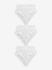 Blanco - Pack de 3 braguitas de encaje floral - Imagen 5 de 8
