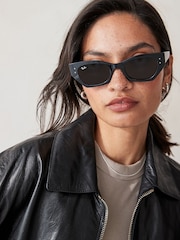 Ray Ban Zena Rb4430 Irregular Black Sunglasses - Image 1 of 8
