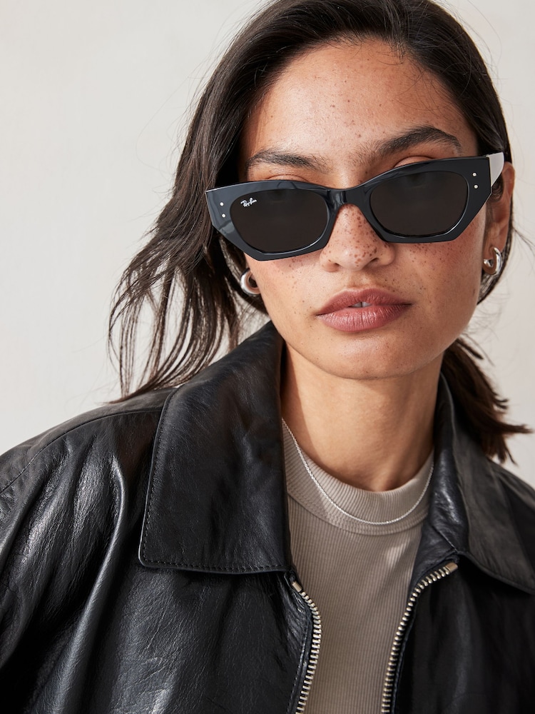 Ray Ban Zena Rb4430 Irregular Black Sunglasses - Image 1 of 8