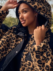 Animal Print Teddy Borg Jacket - Image 4 of 8