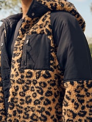 Animal Print Teddy Borg Jacket - Image 5 of 8