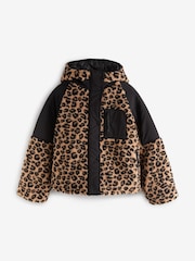 Animal Print Teddy Borg Jacket - Image 6 of 8