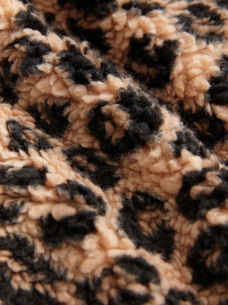 Animal Print Teddy Borg Jacket - Image 8 of 8