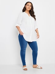 Yours Curve White Pintuck Embellished Shirt - Image 2 of 5