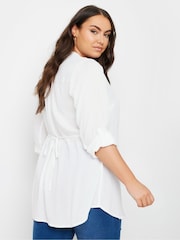 Yours Curve White Pintuck Embellished Shirt - Image 3 of 5
