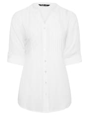 Yours Curve White Pintuck Embellished Shirt - Image 5 of 5