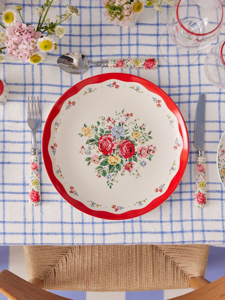 Cath Kidston Sage Feels Like Home Set of 4 Dinner Plates - Image 1 of 4