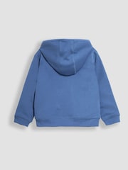 JoJo Maman Bébé Denim Blue Bug Appliqué Reversible Hoodie - Image 3 of 7