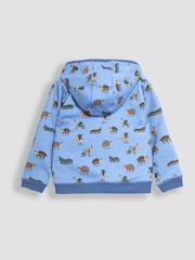 JoJo Maman Bébé Denim Blue Bug Appliqué Reversible Hoodie - Image 5 of 7