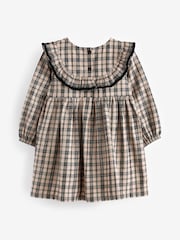 Neutral Check Ruffle Dress (3mths-10yrs) - Image 3 of 4