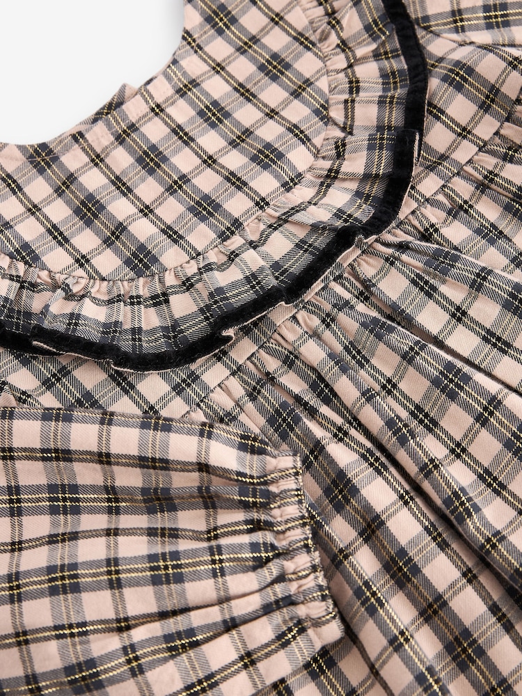 Neutral Check Ruffle Dress (3mths-10yrs) - Image 4 of 4