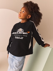 Black Mclaren Long Sleeve 100% Cotton Sweatshirt (3-16yrs) - Image 1 of 8