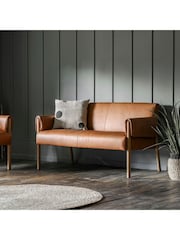 Gallery Home Brown Stanley Leather 2 Seater Sofa - Image 1 of 6