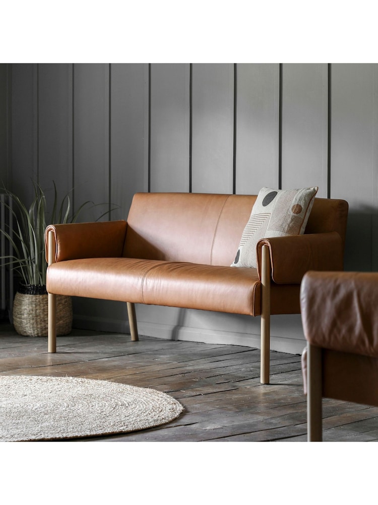 Gallery Home Brown Stanley Leather 2 Seater Sofa - Image 2 of 6
