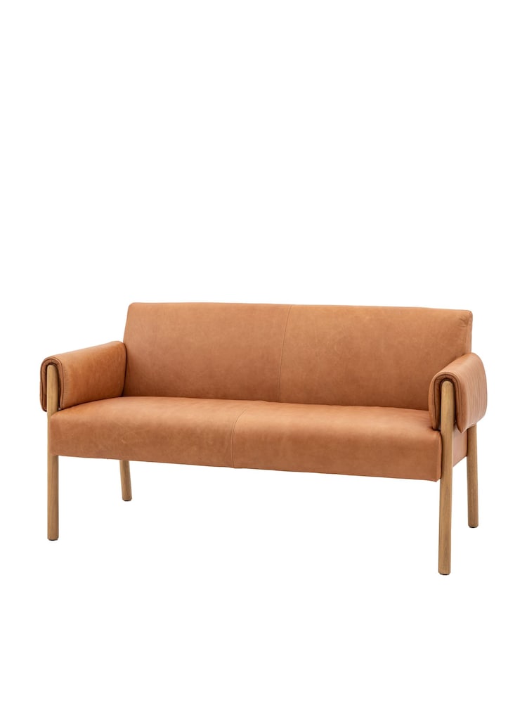 Gallery Home Brown Stanley Leather 2 Seater Sofa - Image 5 of 5 Gallery Home Brown Stanley Leather 2 Seater Sofa - Image 5 of 5