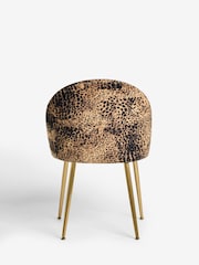 Set of 2 Leopard Print Opulent Velvet Newman Gold Effect Leg Dining Chairs - Image 7 of 7