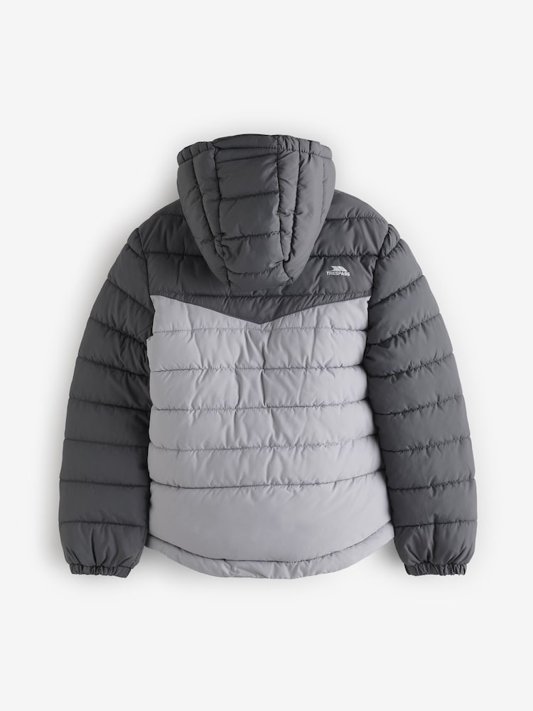 Trespass Kids Grey Oskar Padded Jacket - Image 2 of 4 Trespass Kids Grey Oskar Padded Jacket - Image 2 of 4