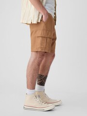 GAP Brown Linen Cotton Cargo Shorts - Image 3 of 5
