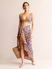 Boden Yellow Printed Sarong Scarf - Image 1 of 4