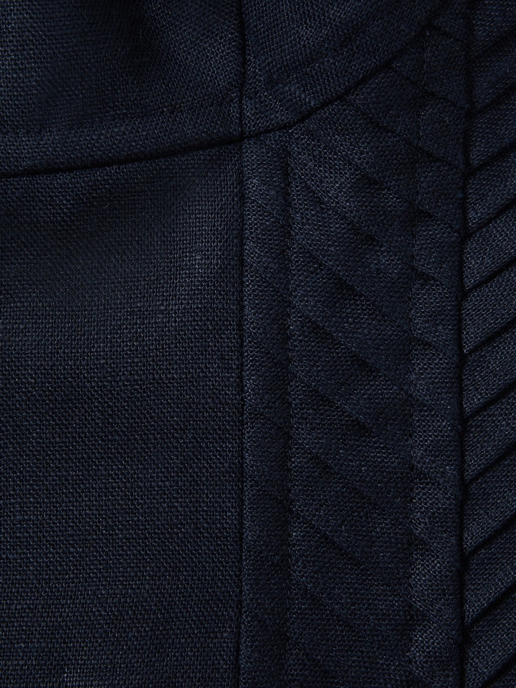 Reiss Navy Mirabelle Linen Corset Vest - Image 5 of 5