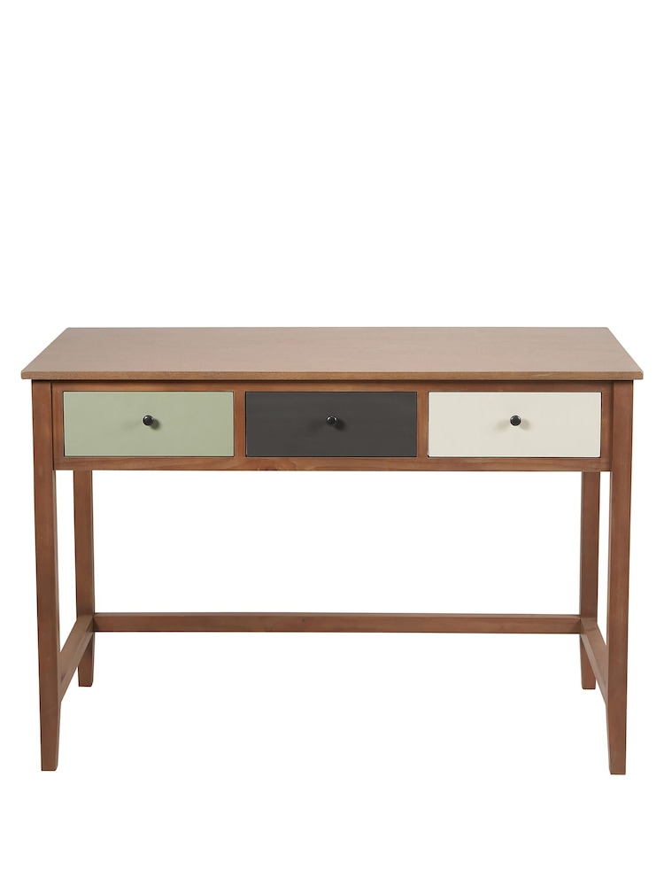 Pacific Multi Loft Pine Wood Sage 3 Drawer Desk - Image 2 of 6 Pacific Multi Loft Pine Wood Sage 3 Drawer Desk - Image 2 of 6