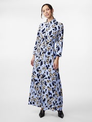 Y.A.S Blue Maxi Shirt Dress - Image 1 of 3