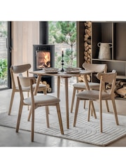 Gallery Home Natural Temara Oak Style 4 Seater Square Dining Table - Image 1 of 4