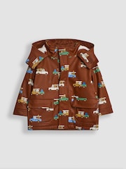 JoJo Maman Bébé Brown Safari Cosy Waterproof Jacket - Image 1 of 3