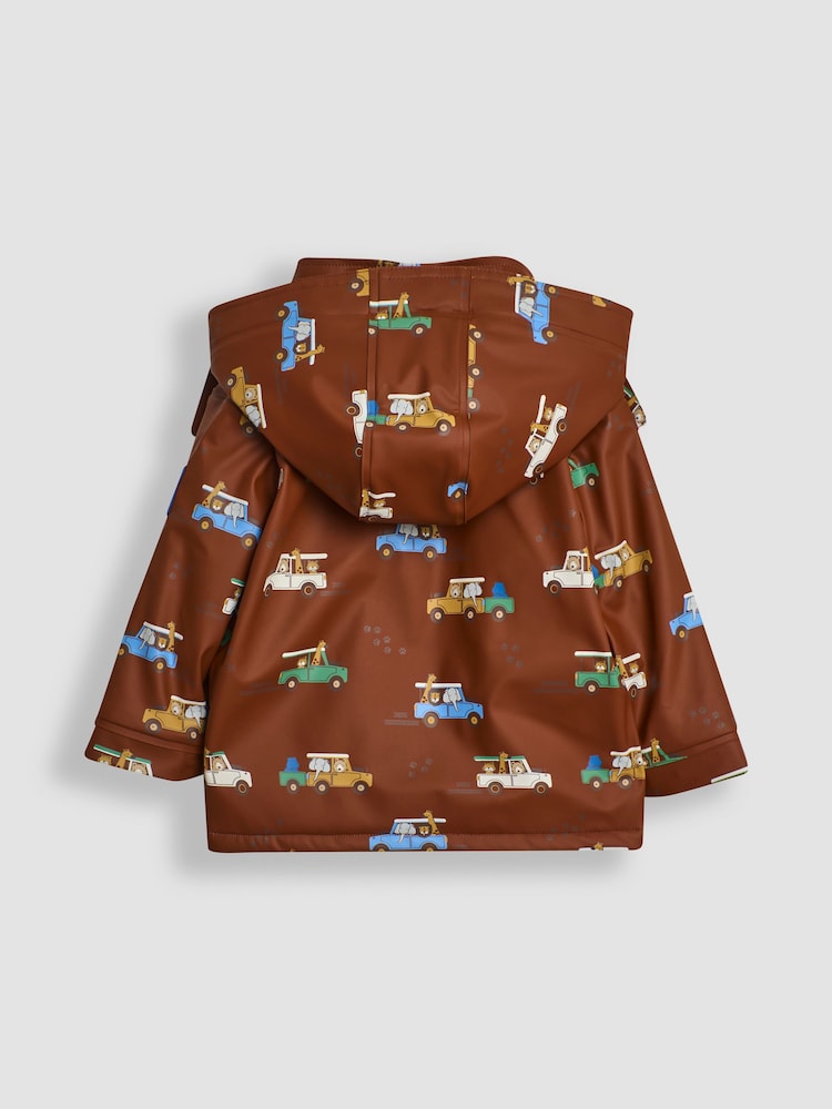 JoJo Maman Bébé Brown Safari Cosy Waterproof Jacket - Image 2 of 3