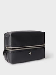 Osprey London The Double Zip Landscape Leather Black Washbag - Image 2 of 4