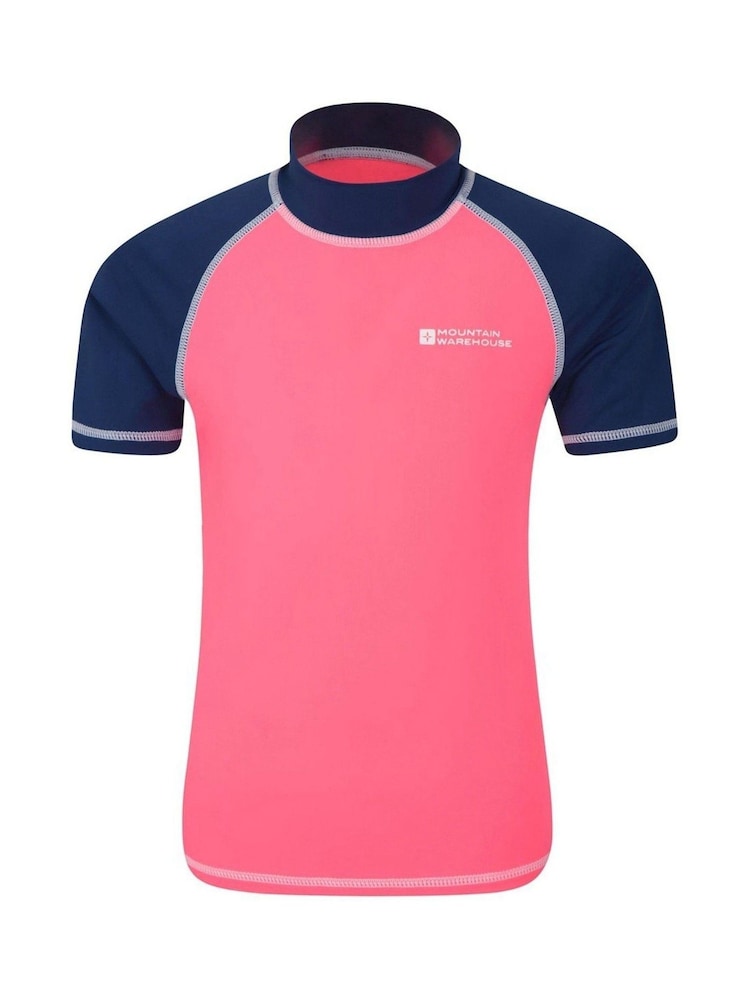 Mountain Warehouse Pink Kids Short Sleeved Rash Vest - Image 2 of 4
