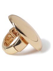 Aela Gold Tone Shiny Oval Stretch Ring - Image 3 of 4