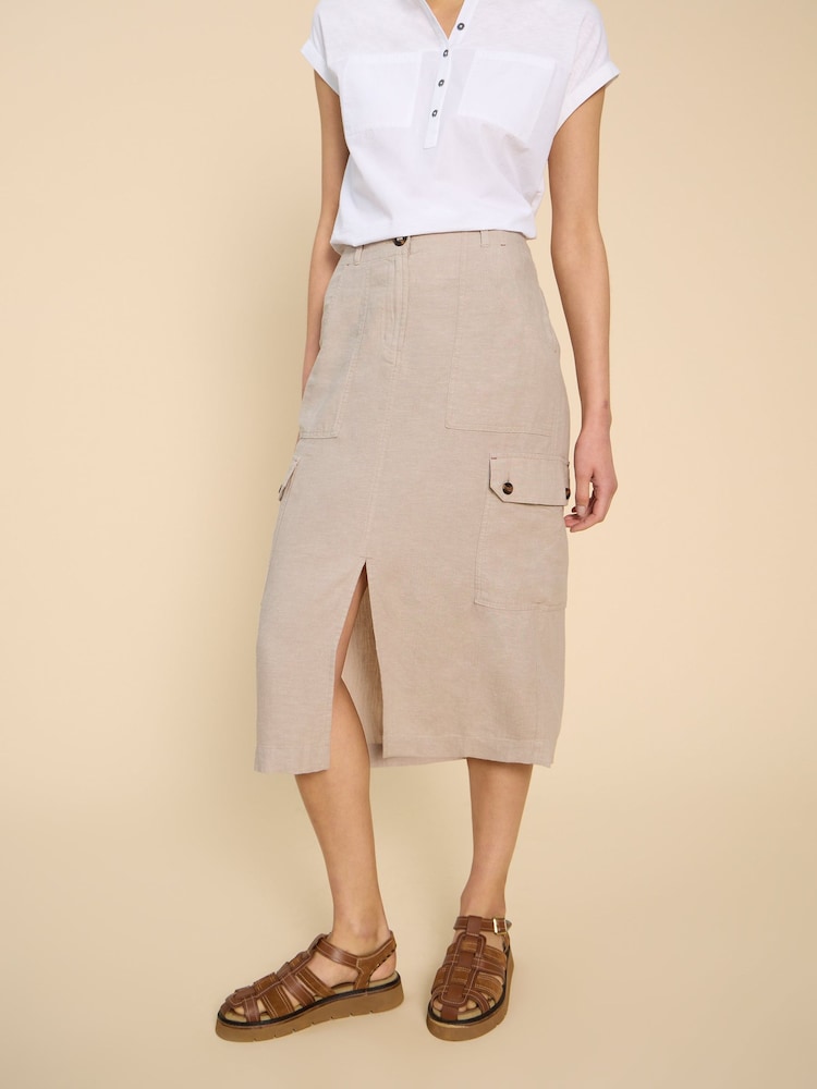 White Stuff Natural Arabella Linen Blend Skirt - Image 1 of 7 White Stuff Natural Arabella Linen Blend Skirt - Image 1 of 7