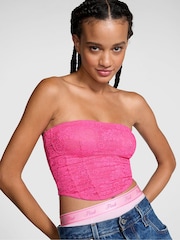 Victoria's Secret PINK Pink Rose Lace Strapless Corset Top - Image 1 of 3