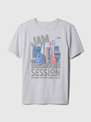 Gap Grey Band Graphic Short Sleeve Crew Neck T-Shirt (4-13yrs) - Image 1 of 2