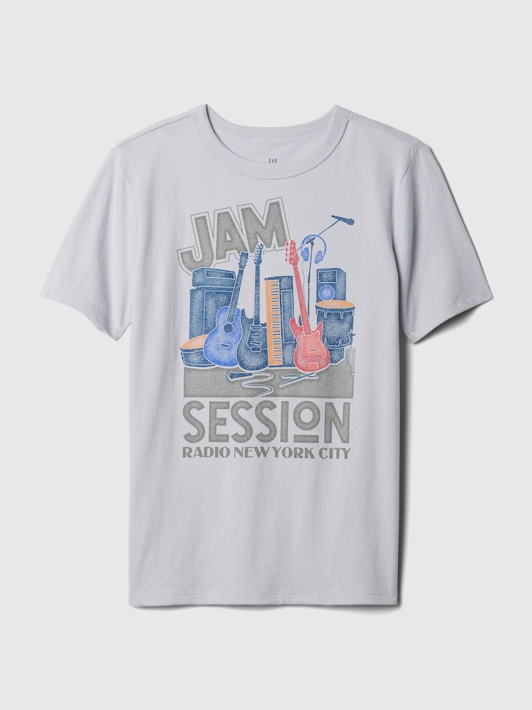 Gap Grey Band Graphic Short Sleeve Crew Neck T-Shirt (4-13yrs) - Image 1 of 2