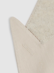 Reiss Oatmeal Halgas Linen Double Breasted Modern Fit Blazer - Image 6 of 6