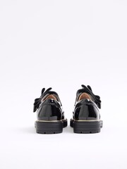 River Island Black Girls Patent Mix Brogues Shoes - Image 4 of 5