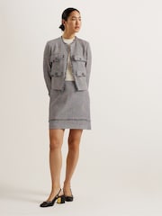 Ted Baker Grey Mayumi Cropped Bouclé Jacket - Image 4 of 6