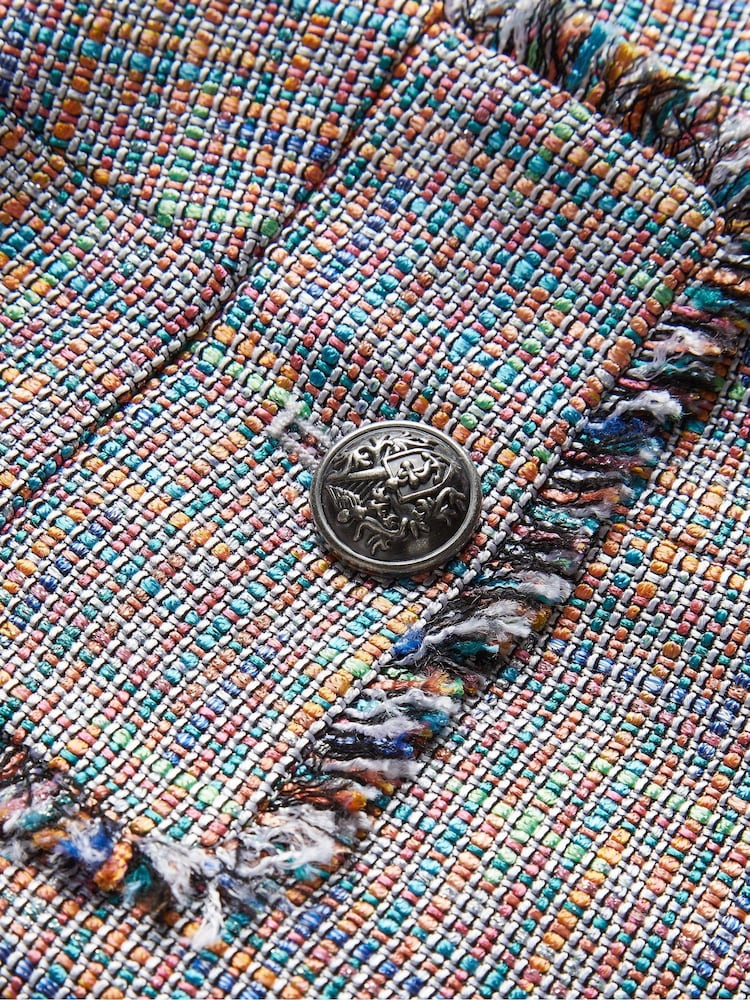 Ted Baker Grey Mayumi Cropped Bouclé Jacket - Image 6 of 6