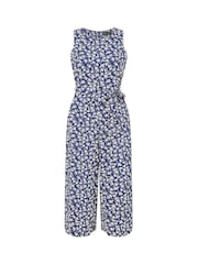 Mela Blue Ditsy Print Culotte Jumpsuit - Image 4 of 4