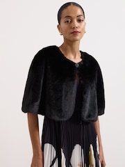 Phase Eight Black Faux Fur Stole - Image 1 of 6