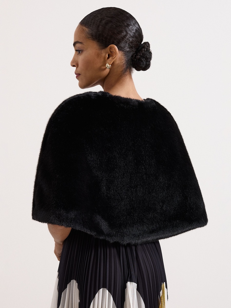 Phase Eight Black Faux Fur Stole - Image 2 of 6