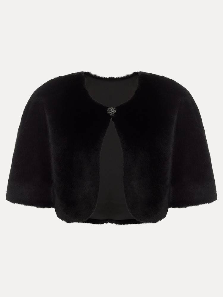 Phase Eight Black Faux Fur Stole - Image 6 of 6