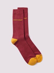 Красный - Набор из 2 пар мужских спортивных носков на каблуке Duchamp - Image 1 of 3