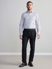 Neutral Stripe Slim Fit Premium Two-Fold Cotton Shirt - Image 2 of 8