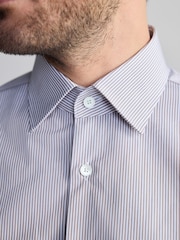 Neutral Stripe Slim Fit Premium Two-Fold Cotton Shirt - Image 5 of 8