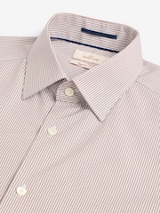 Neutral Stripe Slim Fit Premium Two-Fold Cotton Shirt - Image 7 of 8